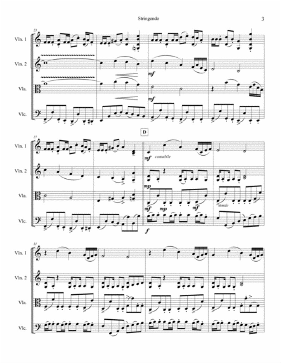 Stringendo - String Quartet String Quartet scores gallery preview page 4