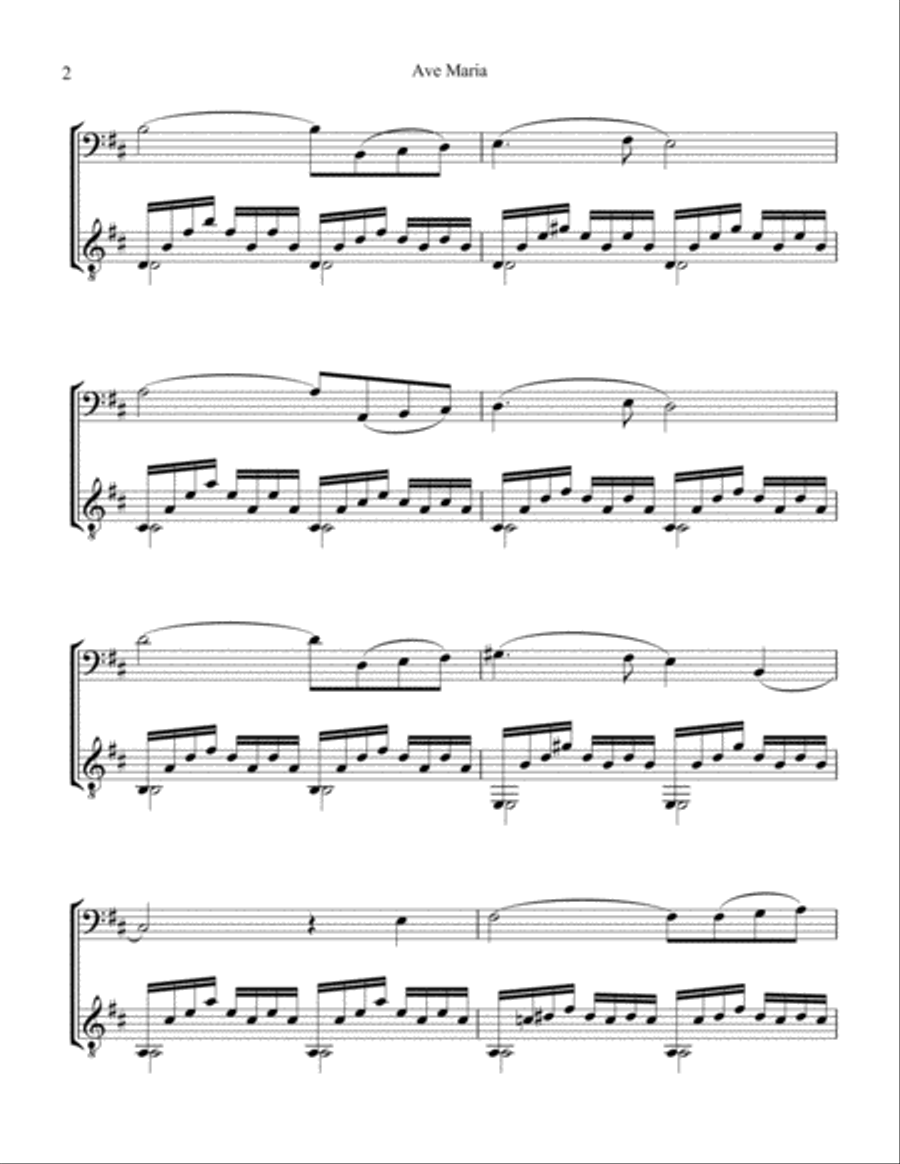 Ave Maria (D Major) for cello and guitar Ave Maria (D Major) for cello and guitar String Duet scores gallery preview page 3