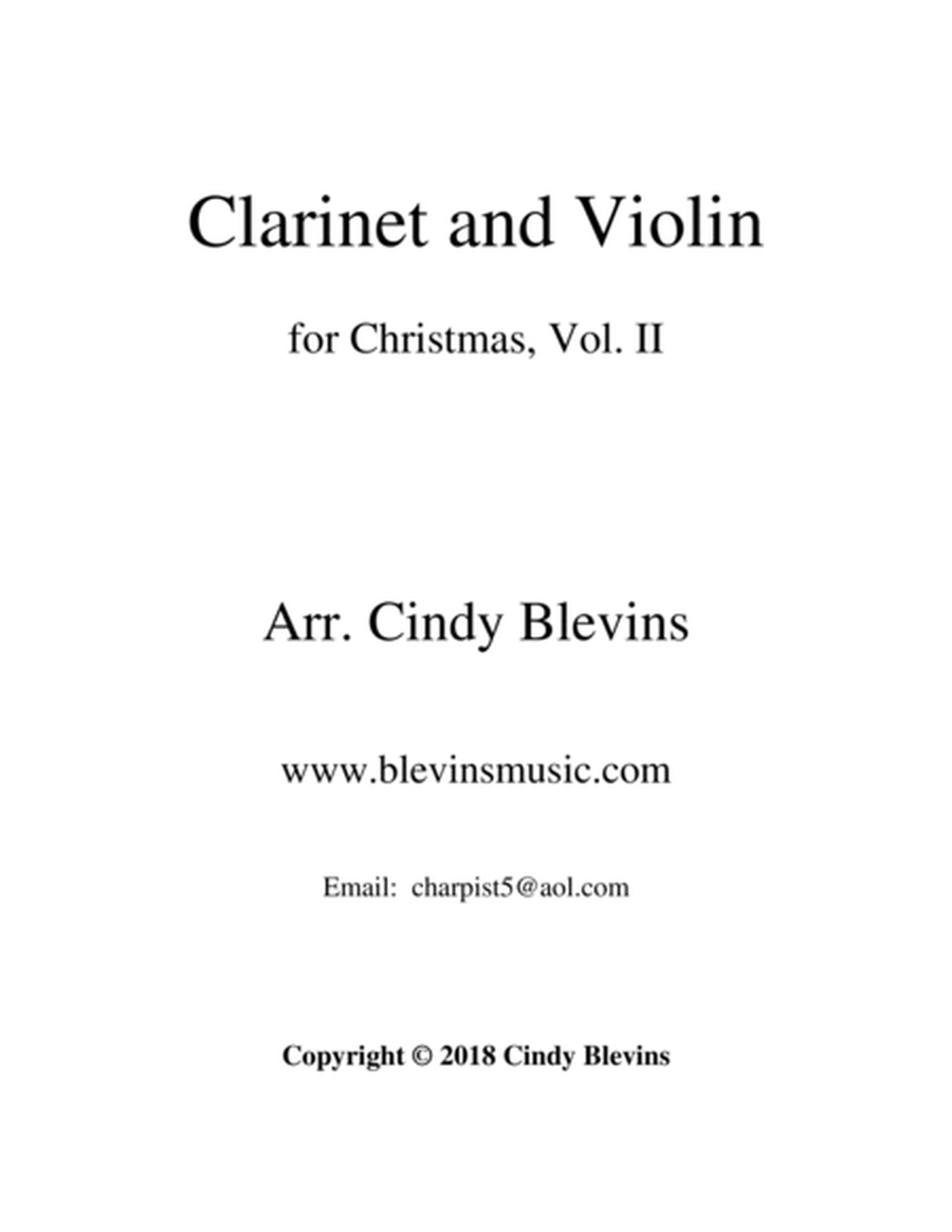 Clarinet and Violin for Christmas, Vol. II image number null