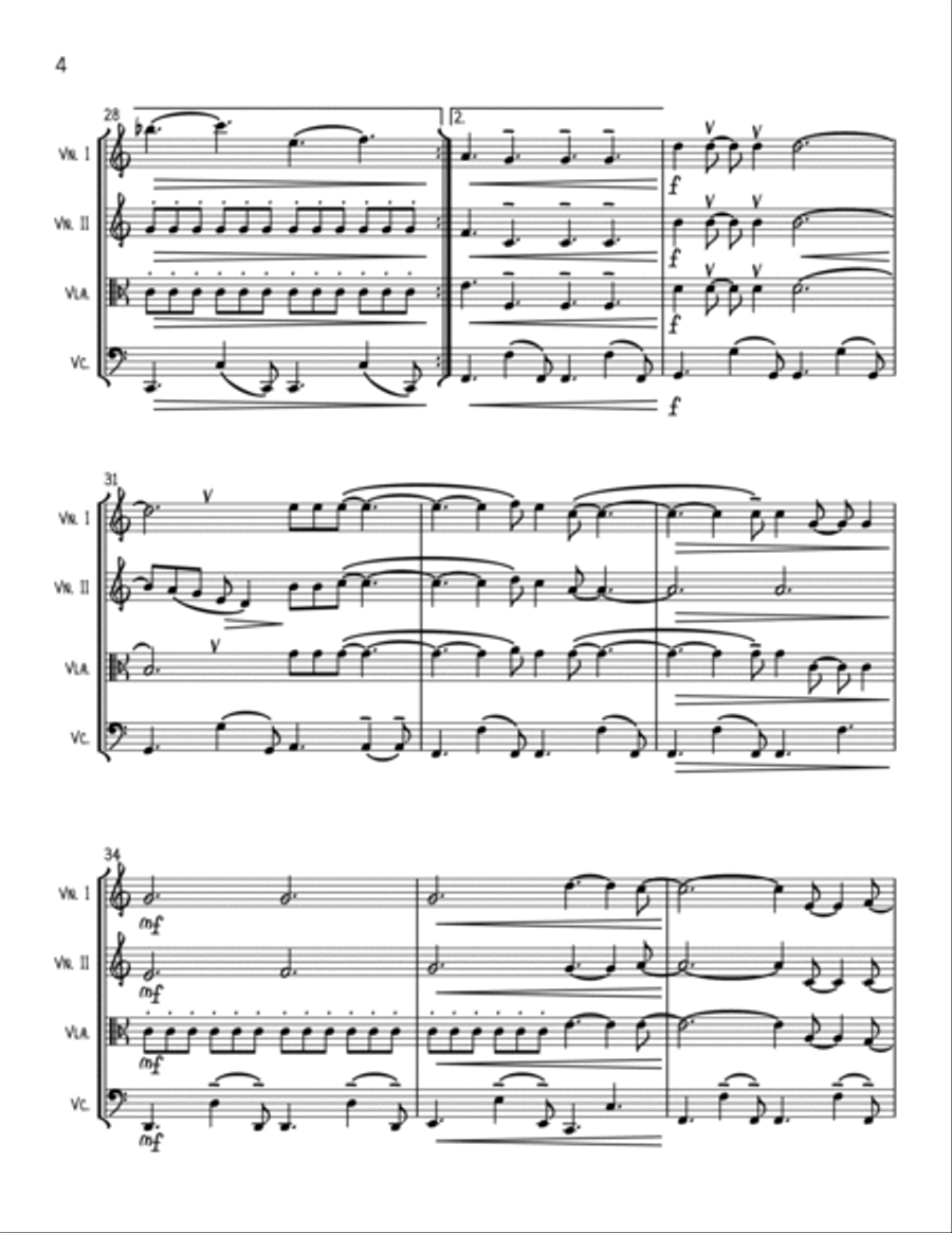Can't Take It In String Quartet scores gallery preview page 4