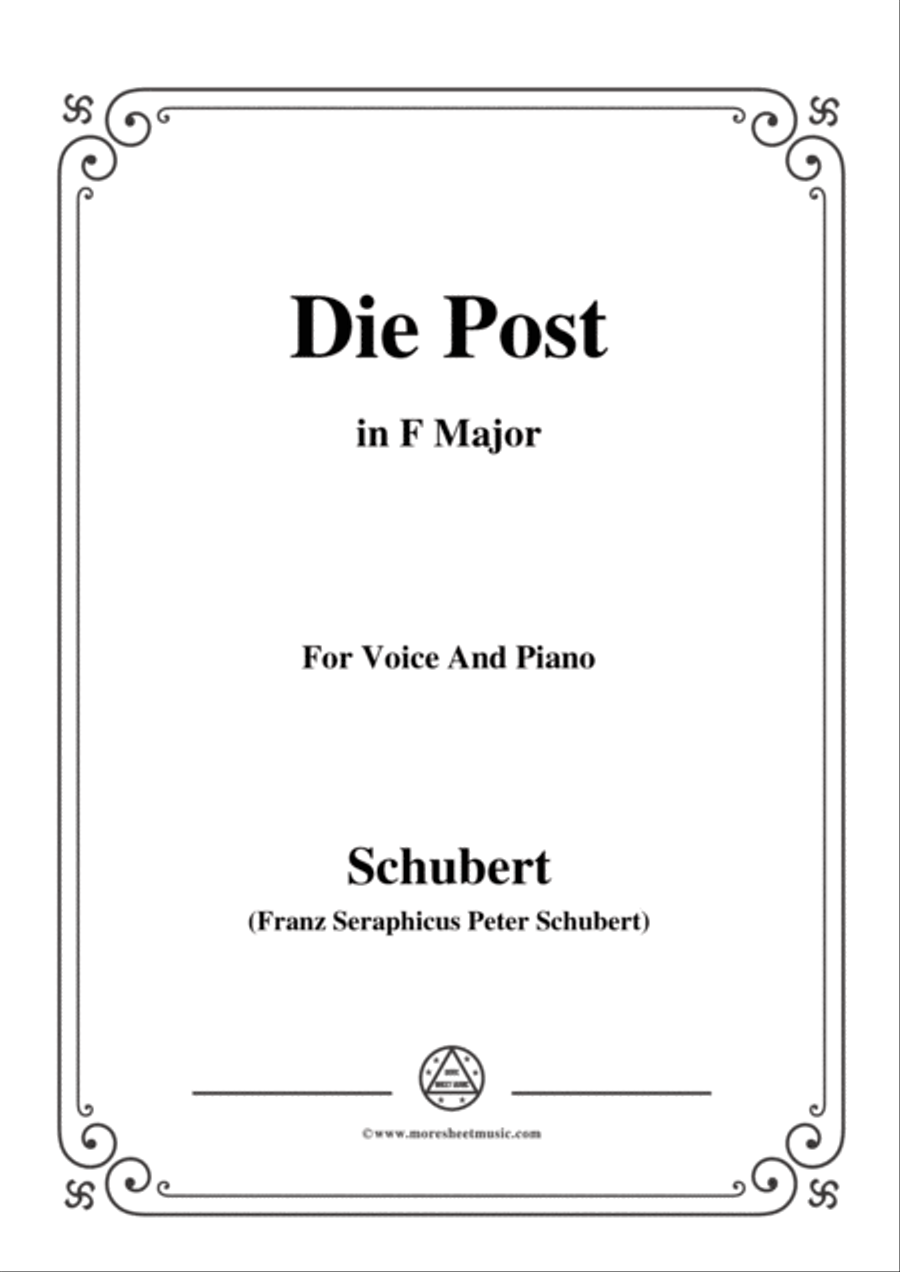 Schubert-Die Post,from 'Winterreise',Op.89(D.911) No.13,in F Major,for Voice&Piano Voice scores gallery preview page 1