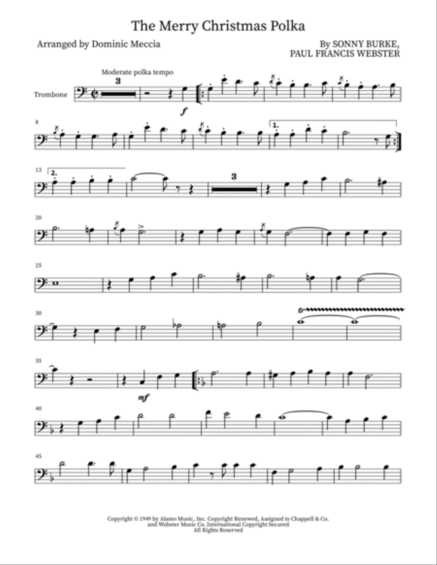 The Merry Christmas Polka Trombone Duet scores gallery preview page 5