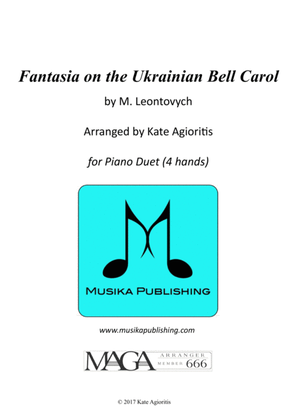 Book cover for Fantasia on the Ukrainian Bell Carol - for Piano Duet (4 hands)