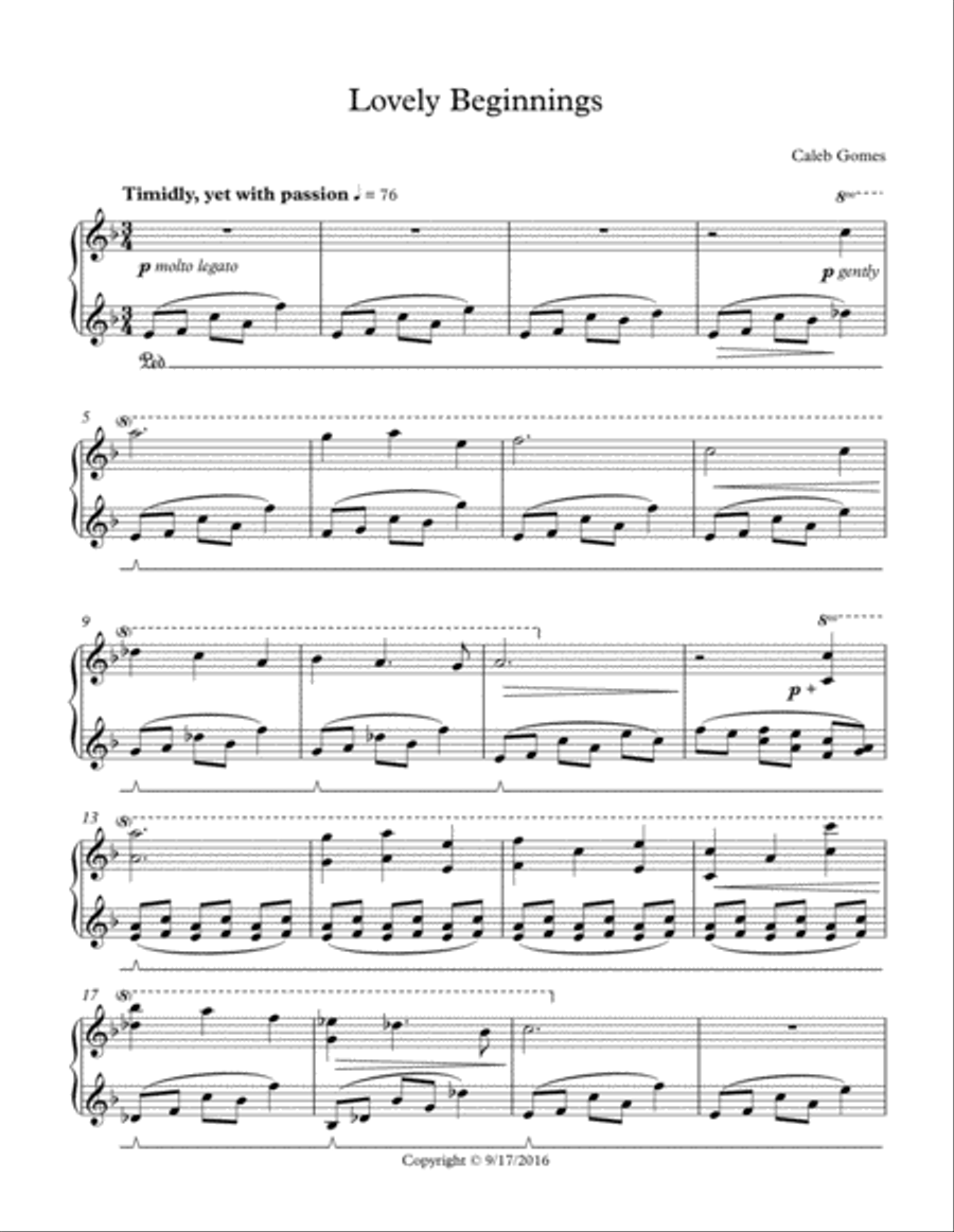 Lovely Beginnings Piano Solo scores gallery preview page 1