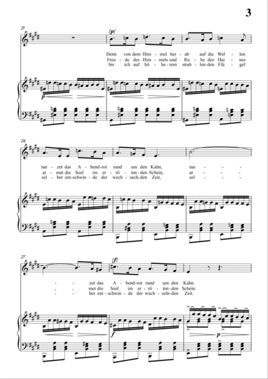 Schubert-Auf dem Wasser zu singen inE for Vocal and Piano Voice scores gallery preview page 4