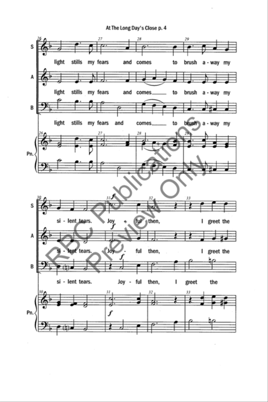 At The Long Day's Close (SAB) 3-Part scores gallery preview page 6