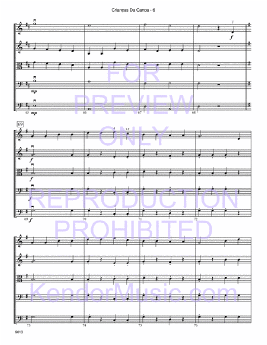 Criancas Da Canoa (Canoe Children) String Orchestra scores gallery preview page 7