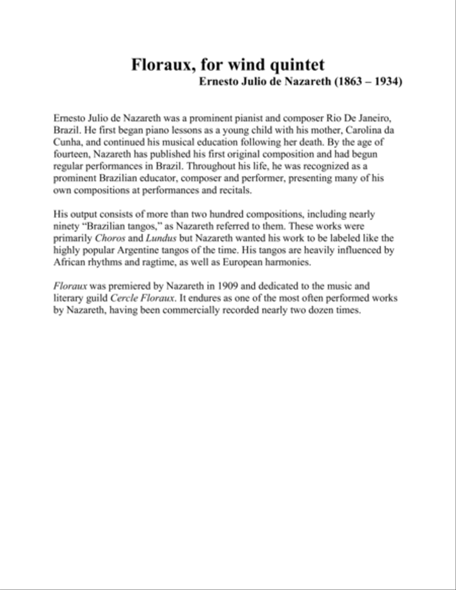 Floraux Floraux Woodwind Quintet scores gallery preview page 3