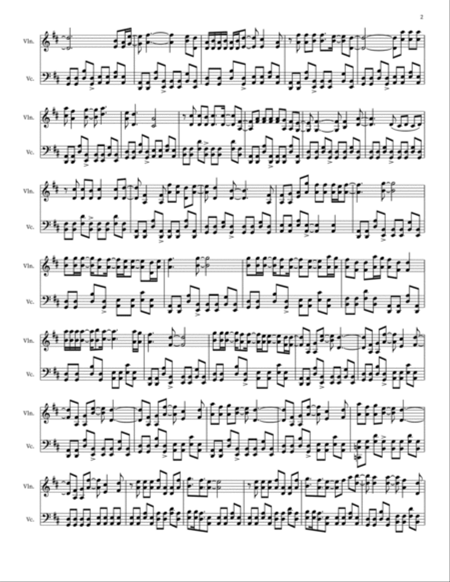 Beneath Your Beautiful String Duet scores gallery preview page 2