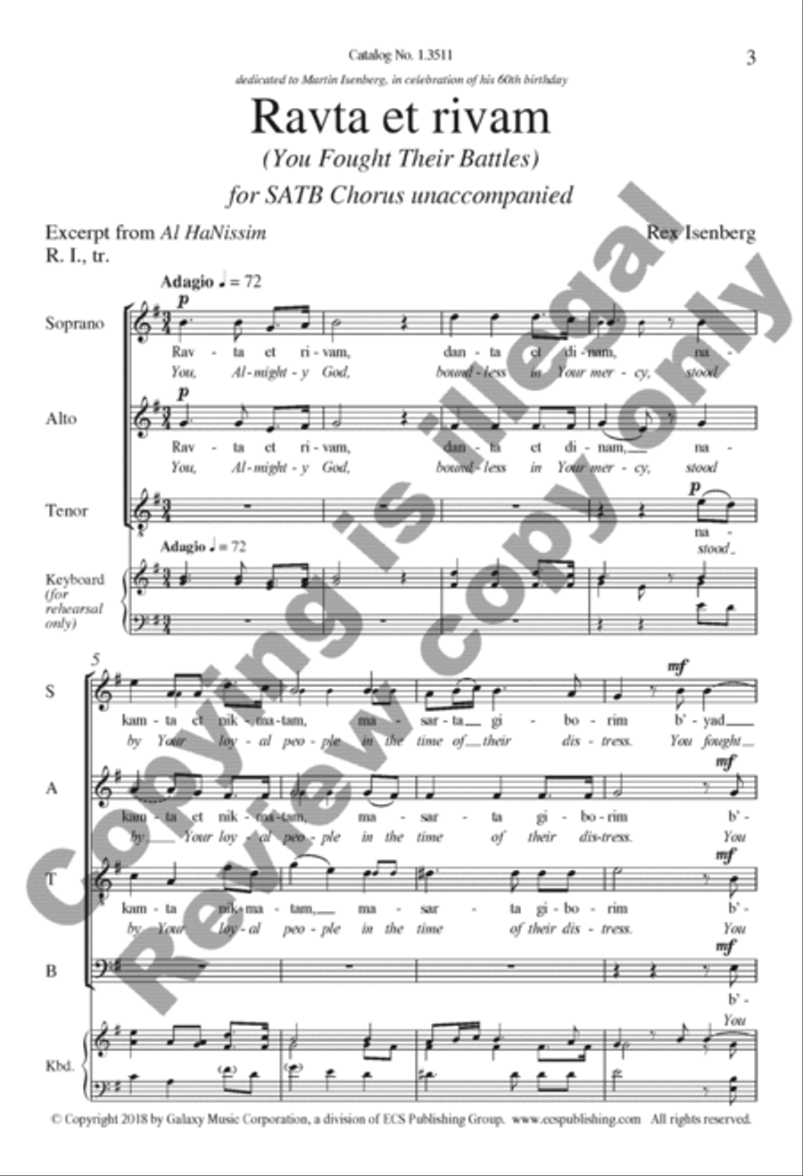 Ravta et rivam (You Fought Their Battles) 4-Part scores gallery preview page 3