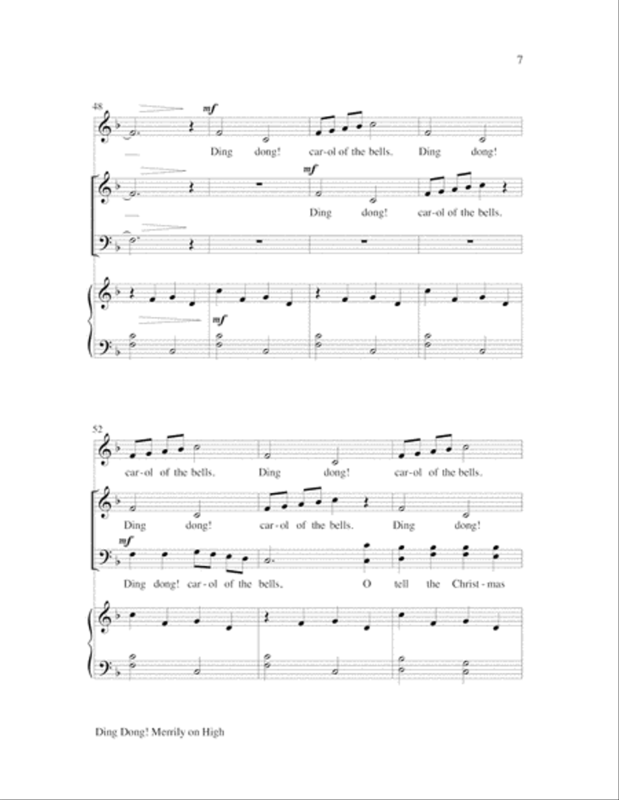 Ding Dong! Merrily on High 4-Part scores gallery preview page 7