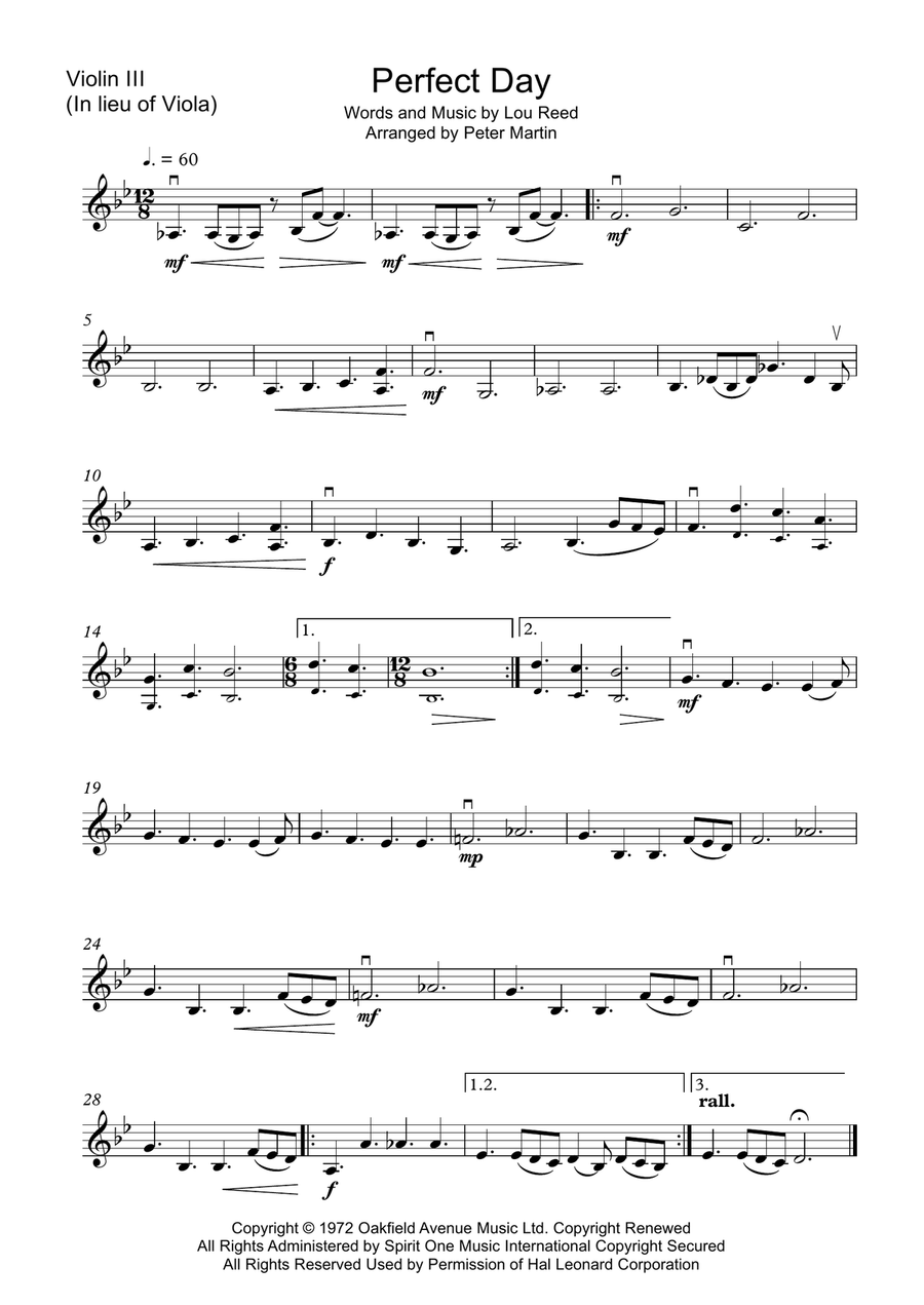 Perfect Day String Quartet scores gallery preview page 5