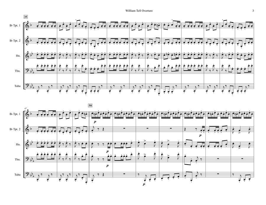 William Tell Overture - Brass Quintet Brass Quintet scores gallery preview page 3