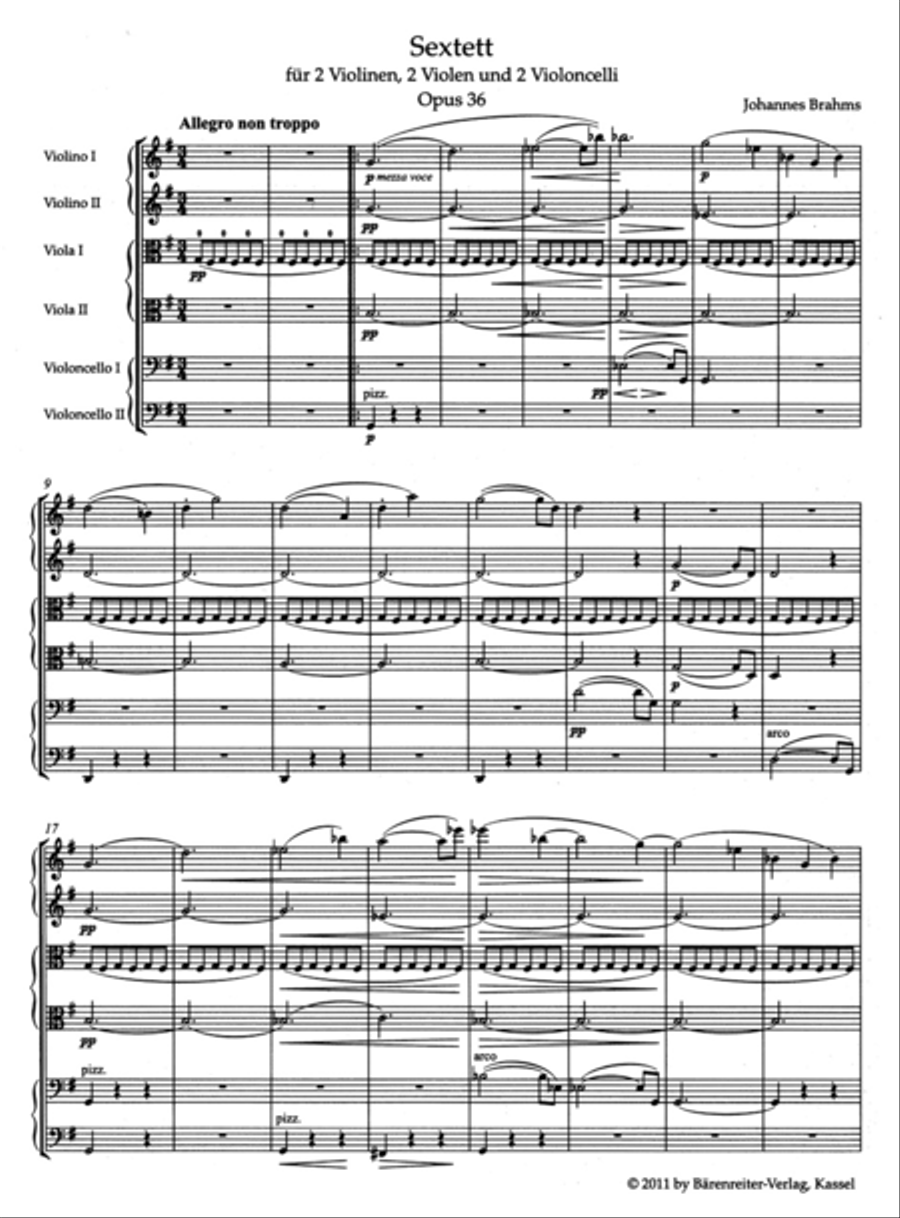 Sextet for two Violins, two Violas and two Violoncellos G major op. 36 Chamber Music scores gallery preview page 2