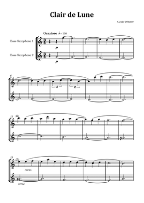 Clair de Lune by Debussy - Bass Saxophone Duet