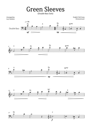 "Green Sleeves" - Beautiful easy version for DOUBLE BASS SOLO.
