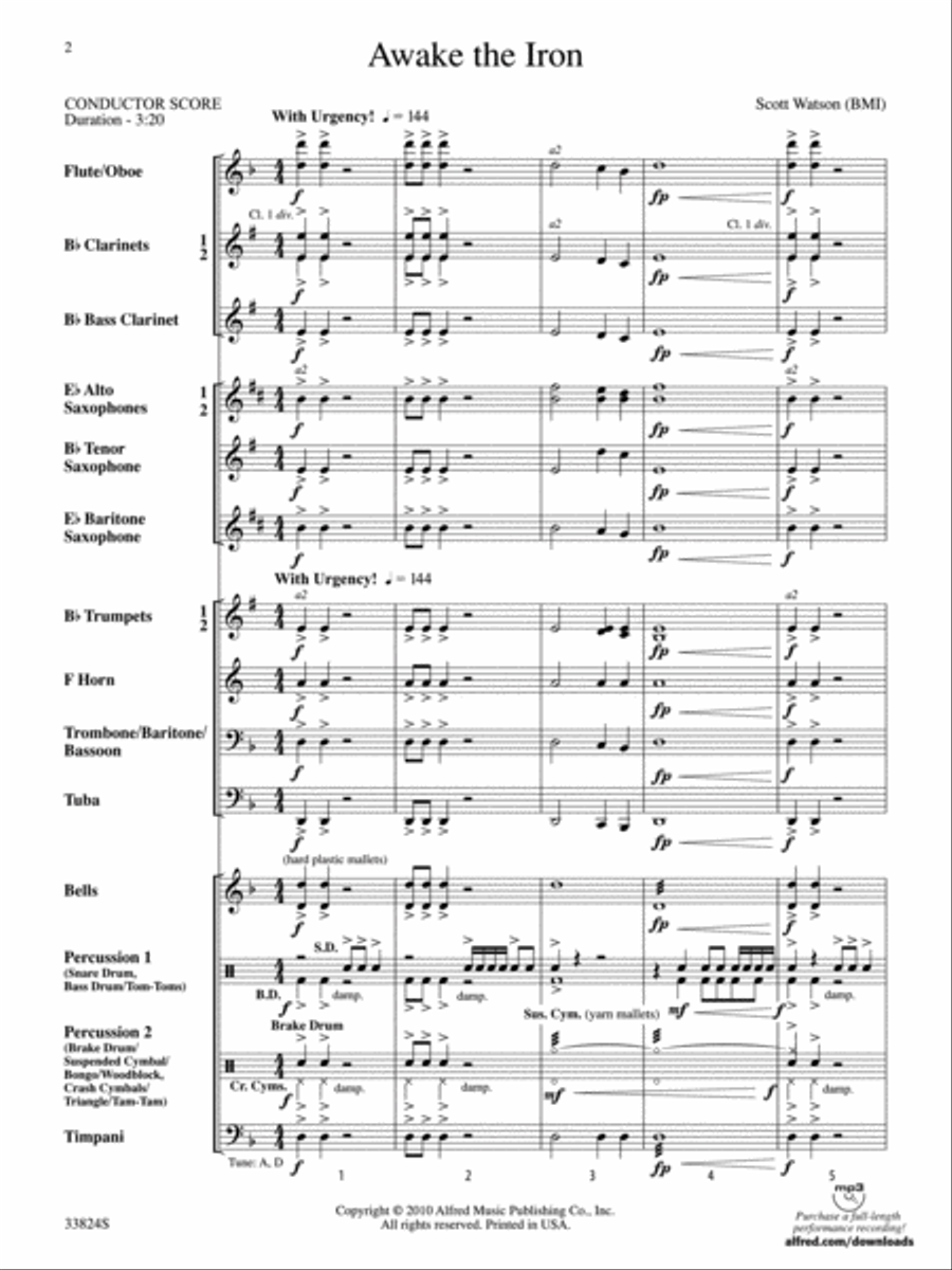Awake the Iron Concert Band scores gallery preview page 2