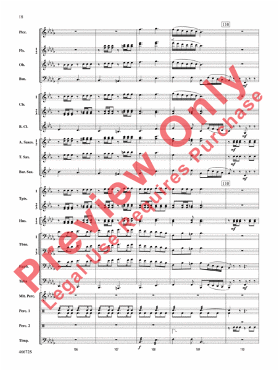 Variants on an English Sea Song Concert Band scores gallery preview page 19