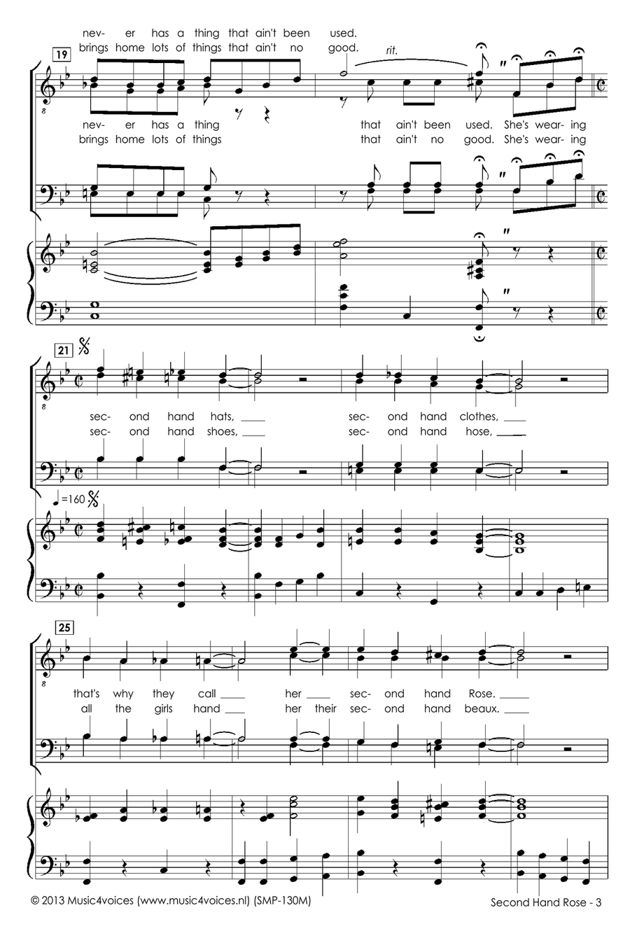 Second Hand Rose TTBB scores gallery preview page 5