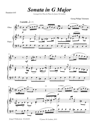 Telemann: Four Sonatas for Oboe & Piano