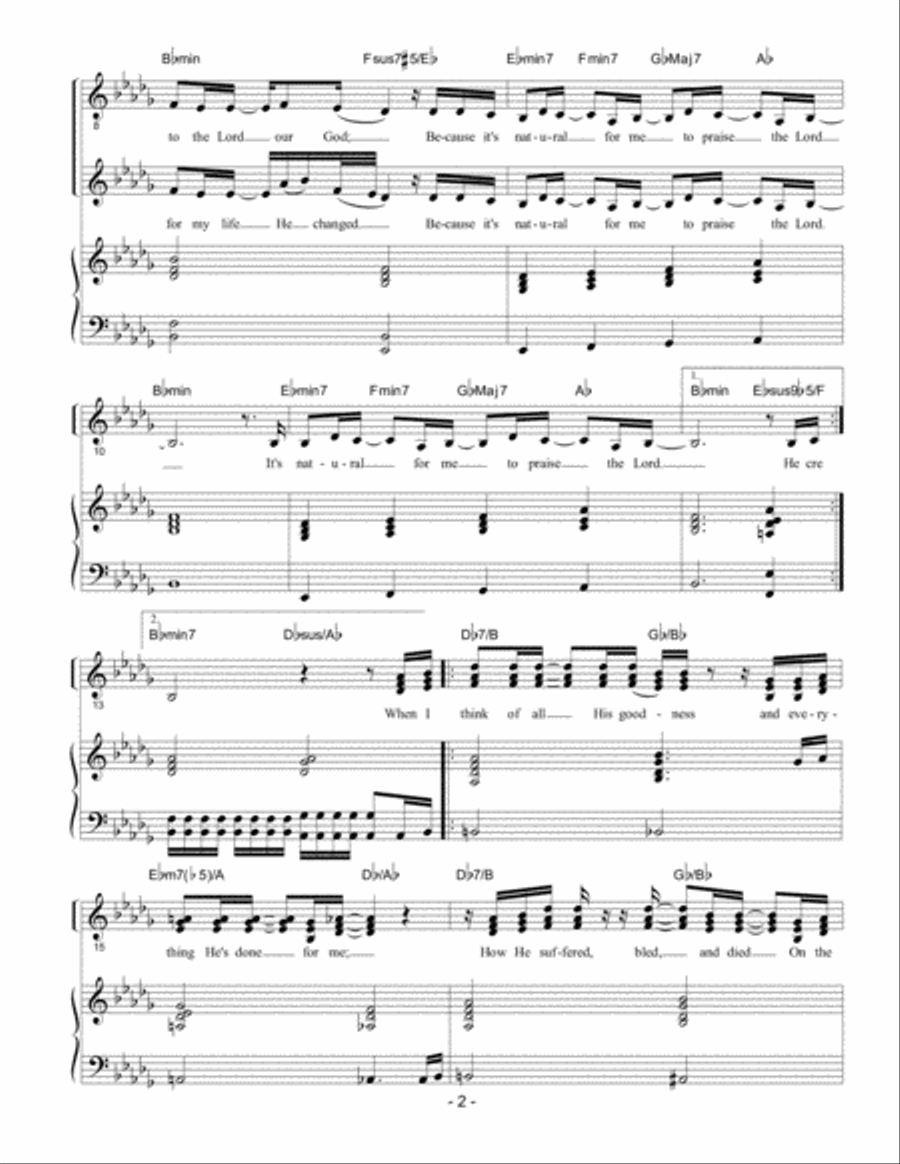 It's Natural For Me To Praise The Lord Choir scores gallery preview page 2
