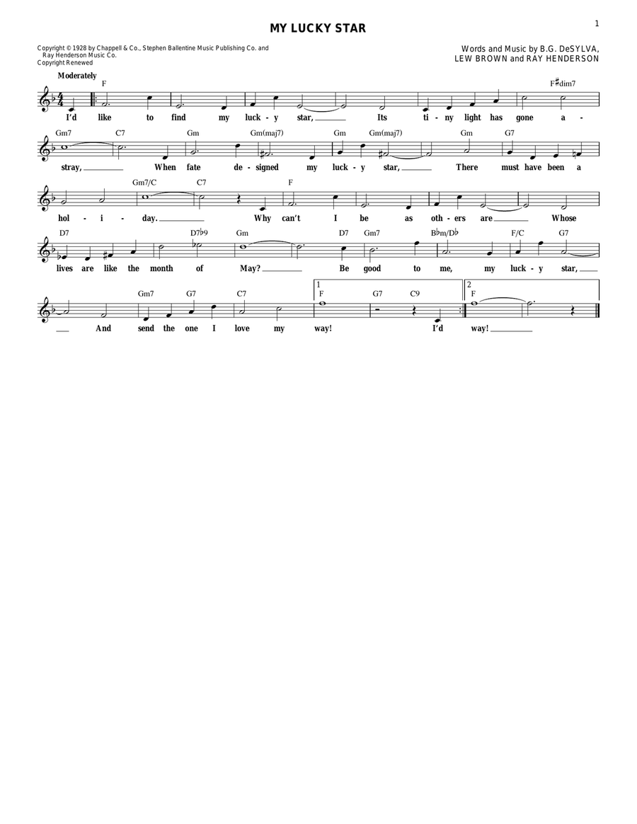 My Lucky Star Guitar scores gallery preview page 1