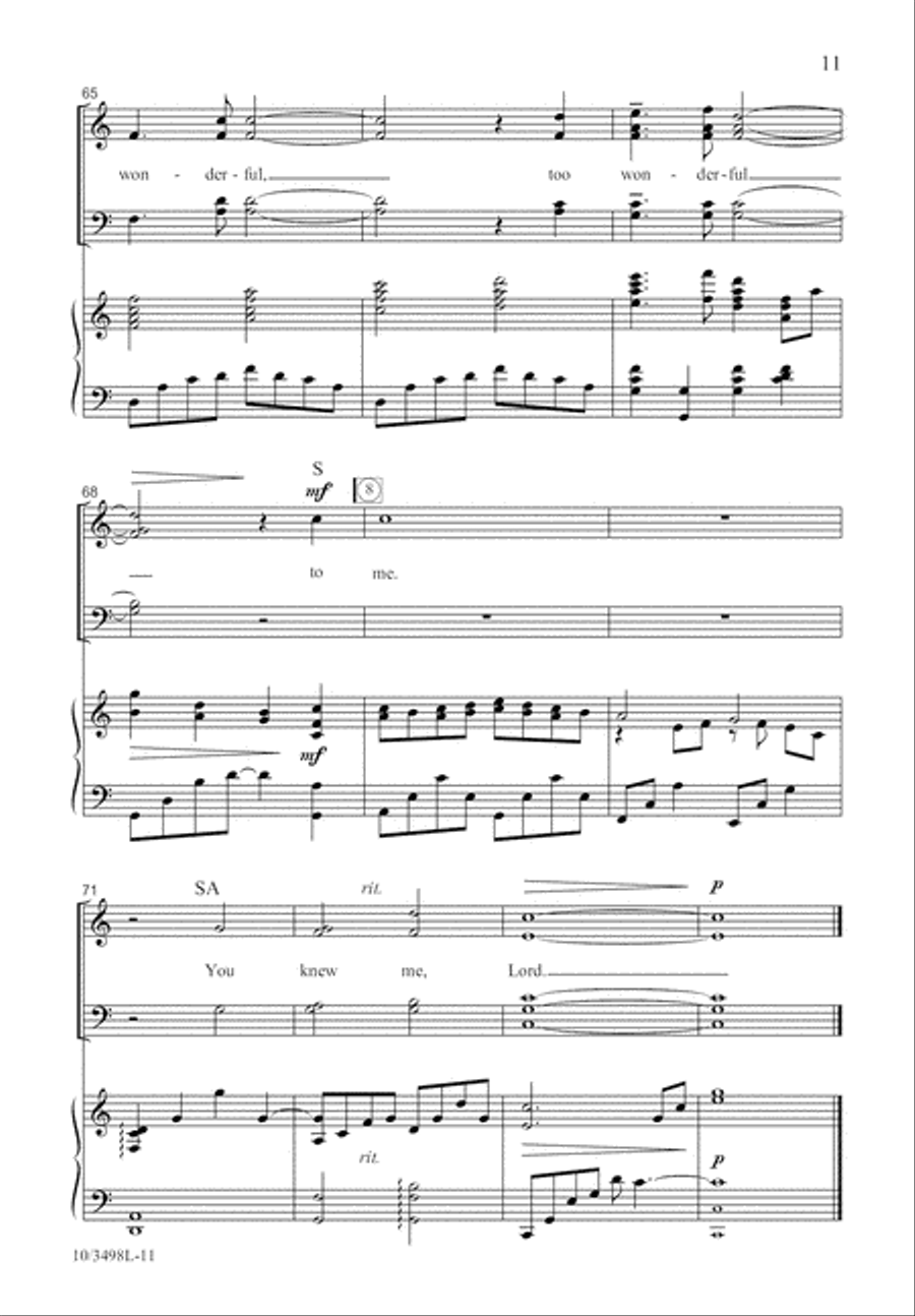 You Knew Me, Lord 4-Part scores gallery preview page 12