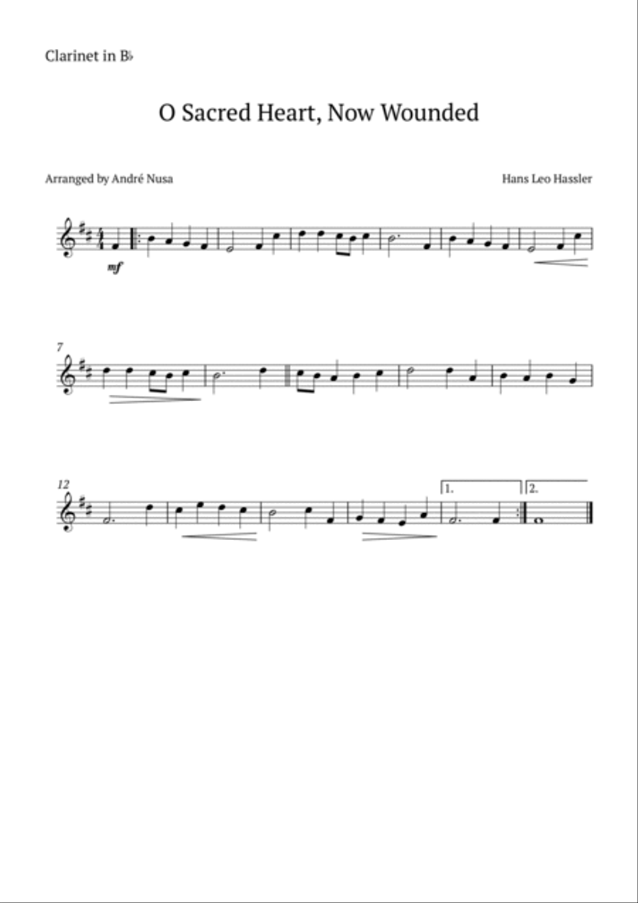 O Sacred Heart, Now Wounded Woodwind Duet scores gallery preview page 2