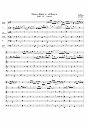 Sonata from Cantata BWV 182 (arrangement for 6 recorders)