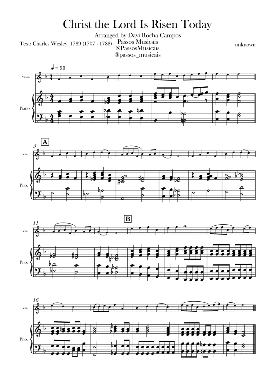 Christ the Lord is Rises today Chamber Music scores gallery preview page 1