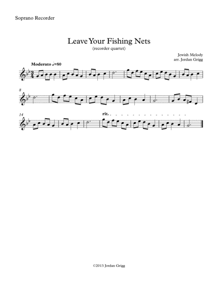 Leave Your Fishing Nets (recorder quartet) image number null