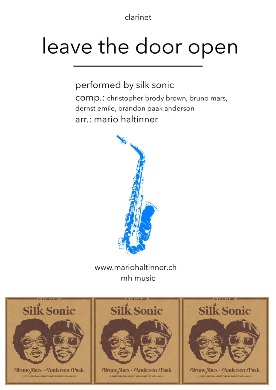 Leave The Door Open Clarinet Duet scores gallery preview page 1