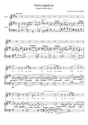 Book cover for Ce´sar Franck - Panis angelicus - A major Mass, Op.12 FWV 61 - For Piano and Voice Original