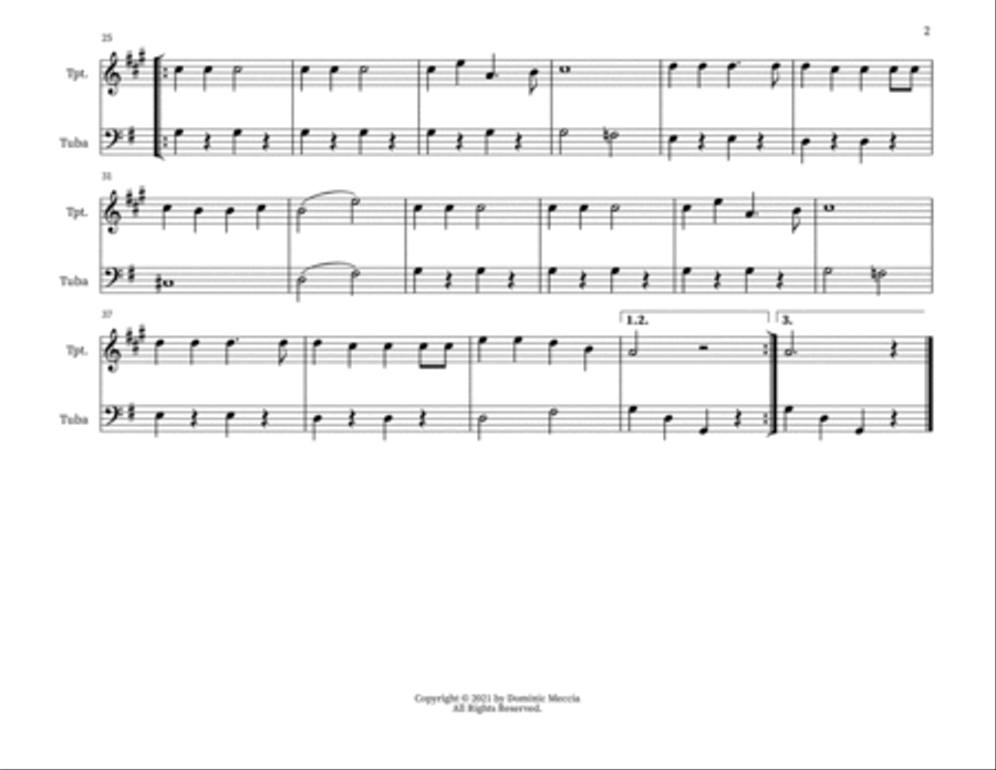 Jingle Bells Brass Duet scores gallery preview page 2