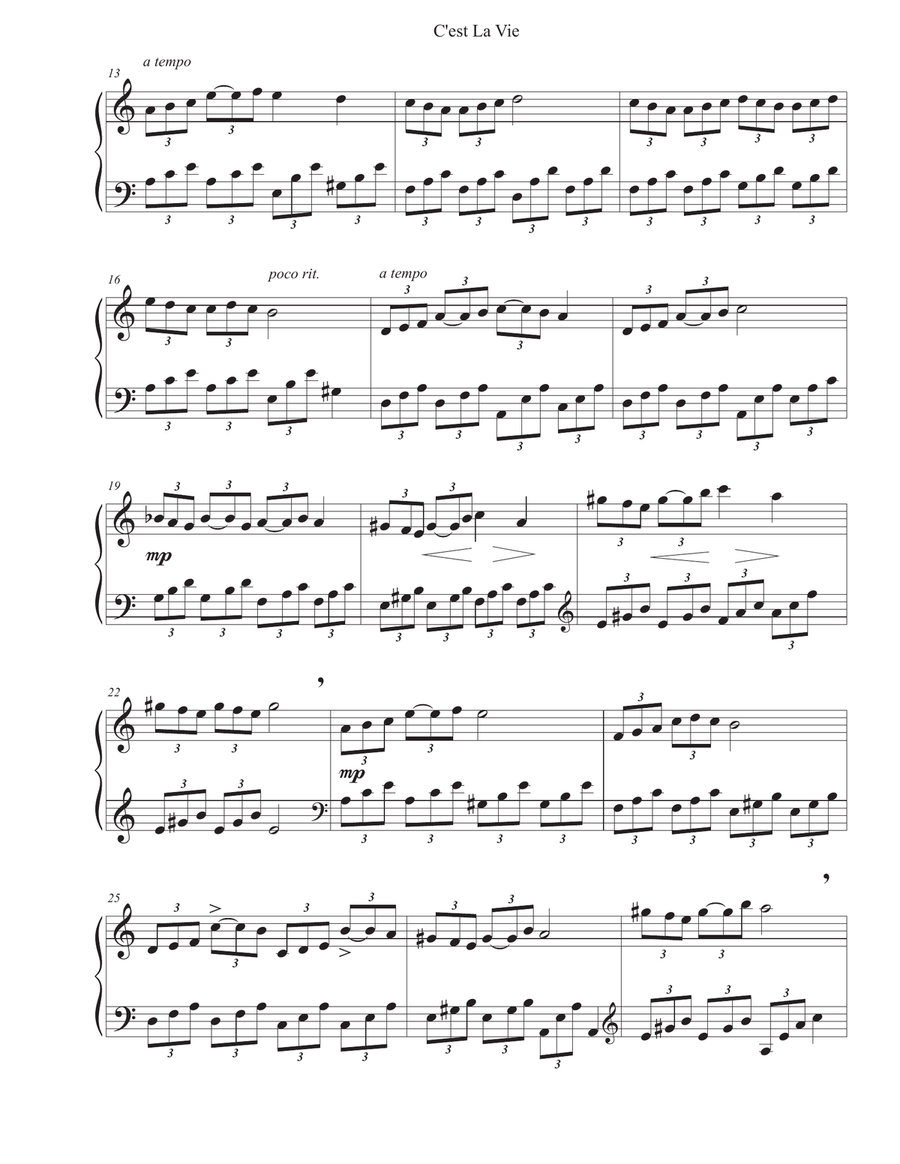 C'est la Vie Piano Solo scores gallery preview page 2