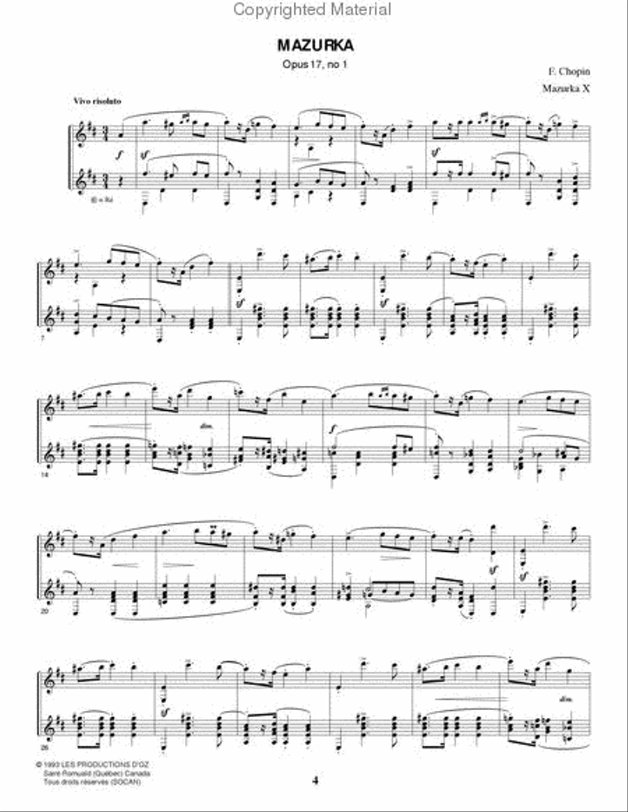 Mazurkas, op. 17, Vol. 3 Classical Guitar scores gallery preview page 2