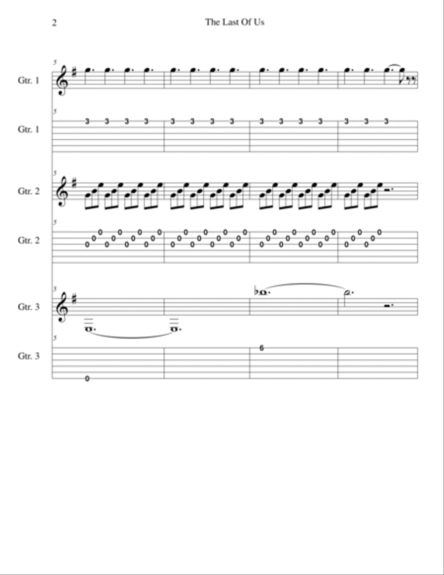 The Last Of Us Guitar scores gallery preview page 2