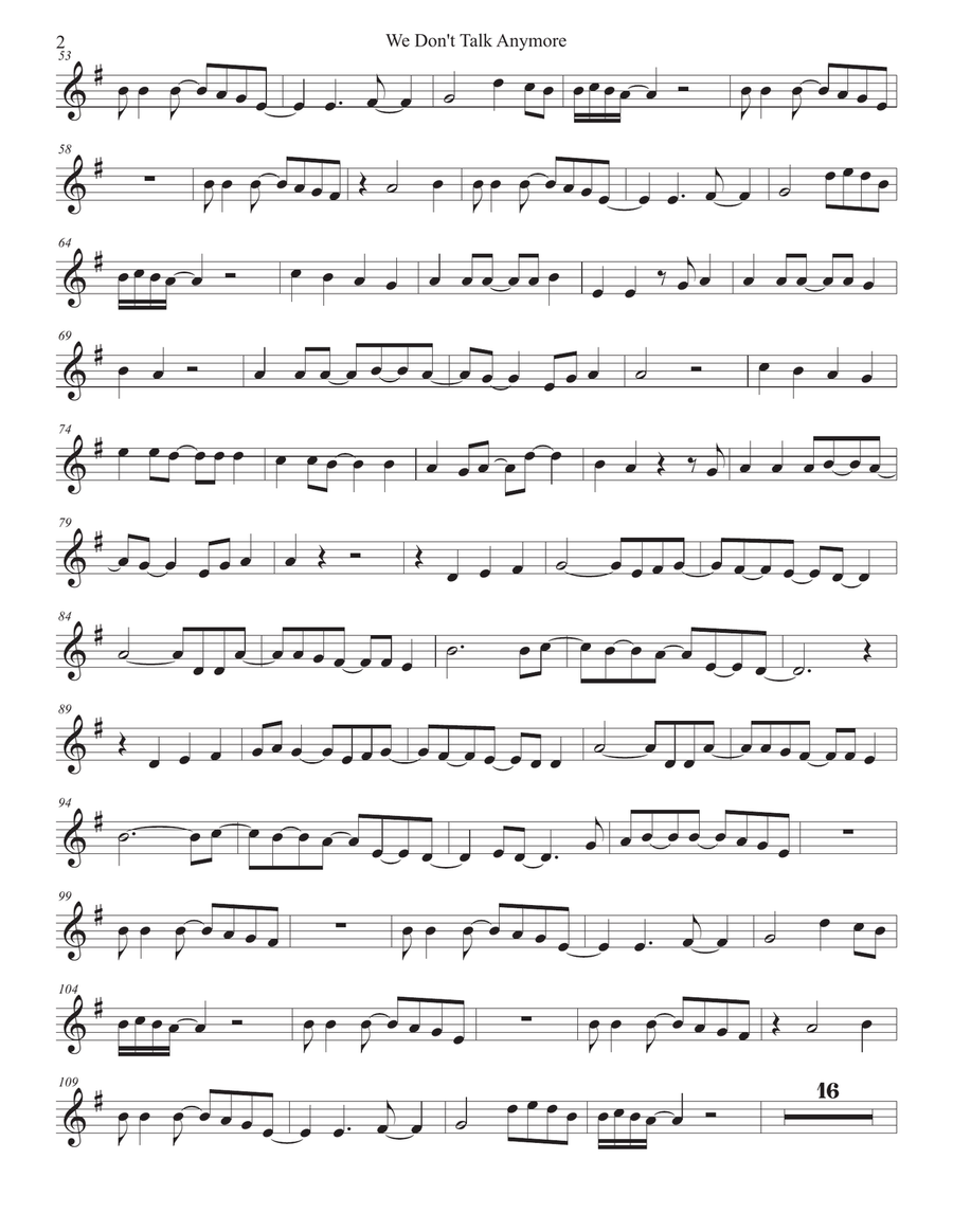 We Don't Talk Anymore Trumpet Solo scores gallery preview page 2