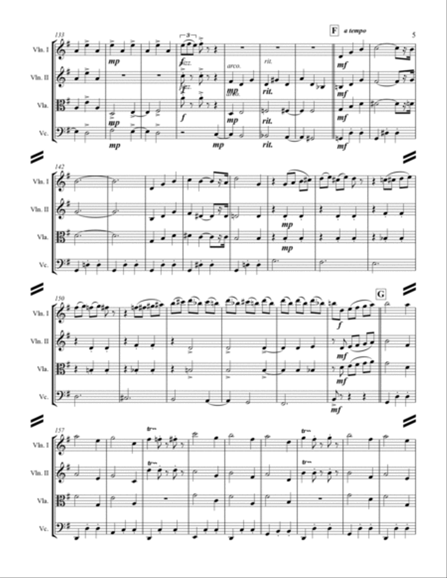 The Nutcracker Suite - 8. Waltz of the Flowers (for String Quartet) String Quartet scores gallery preview page 6