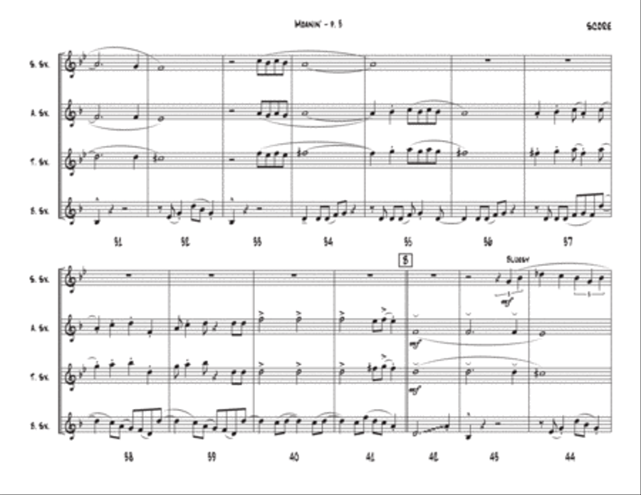 Moanin' Saxophone Quartet scores gallery preview page 3