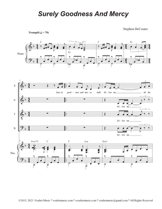 Surely Goodness And Mercy (SATB)