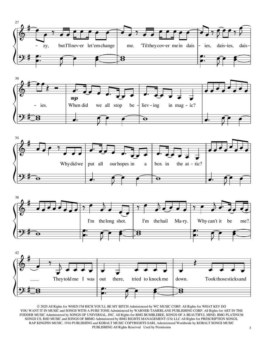 Daisies Piano Solo scores gallery preview page 3