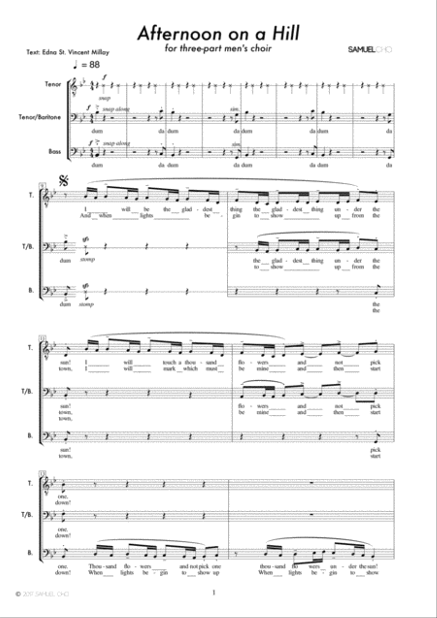 Afternoon on a hill Choir scores gallery preview page 2