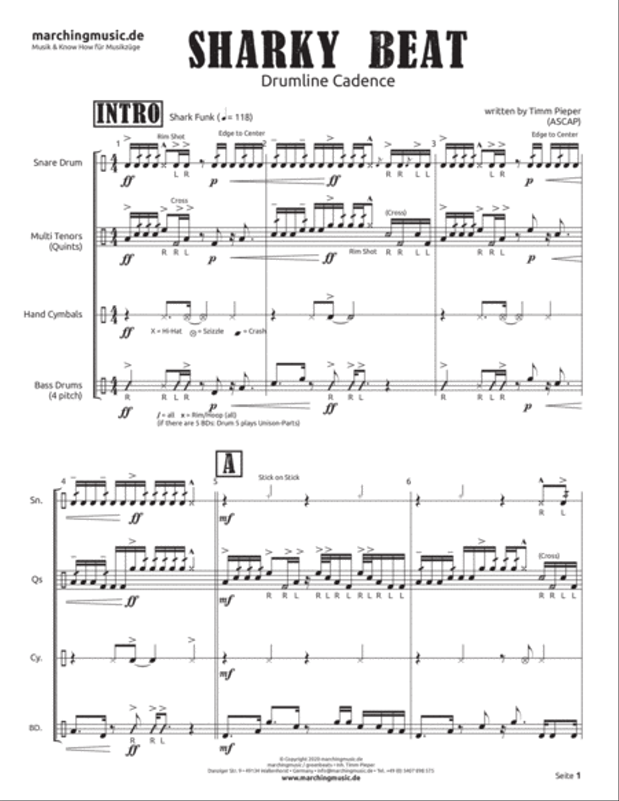 SHARKY BEAT Drumline Cadence image number null