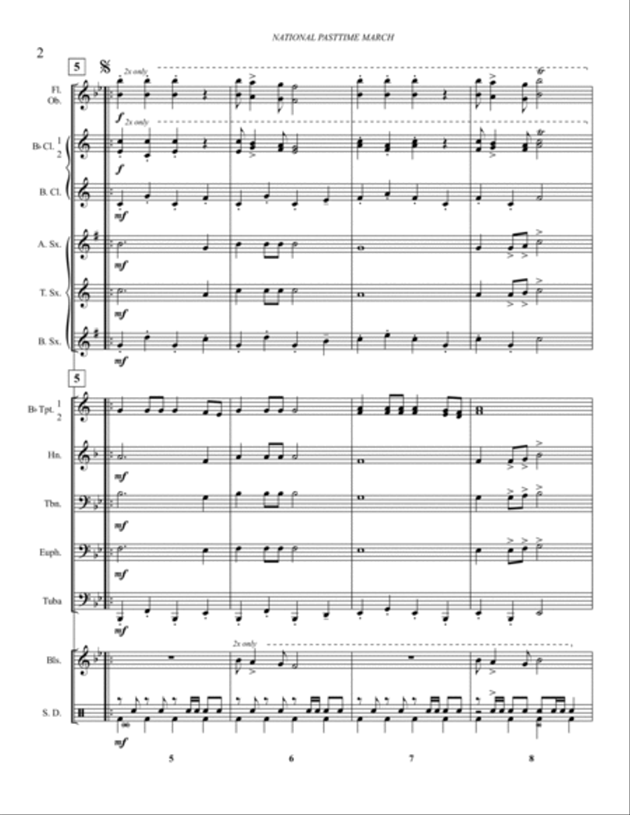 NATIONAL PASTIME MARCH - Concert March Concert Band scores gallery preview page 3