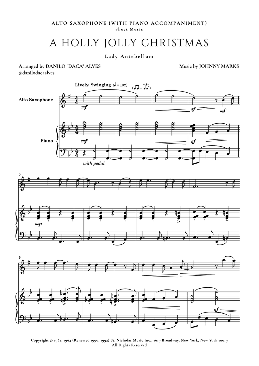 A Holly Jolly Christmas Alto Saxophone scores gallery preview page 1