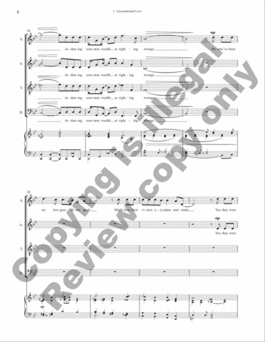 Unconditional Love (Vocal Score) 4-Part scores gallery preview page 8