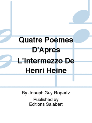 Book cover for Quatre Poemes D'Apres L'Intermezzo De Henri Heine