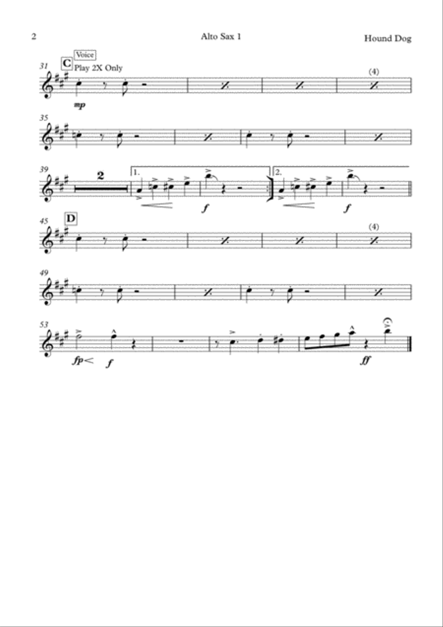 Hound Dog Hound Dog Saxophone scores gallery preview page 6
