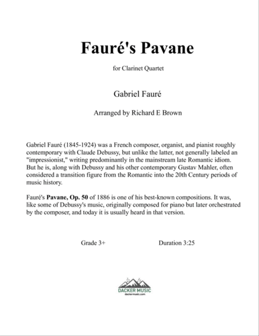 Fauré's Pavane - Woodwind Quartet image number null